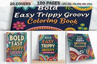 Bold & Easy Trippy Groovy Coloring Book Graphic by C - F - D · Creative ...