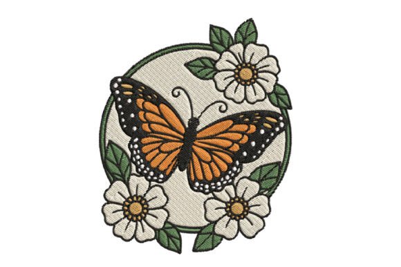Butterfly Floral Embroidery Design
