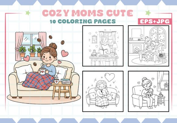 Cozy Moms Cute Coloring Pages