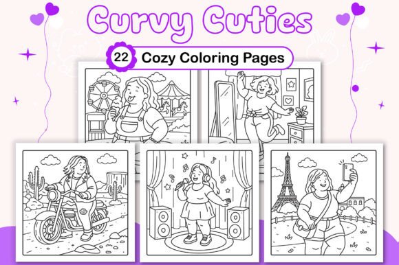 Curvy Cuties Cozy Coloring Pages