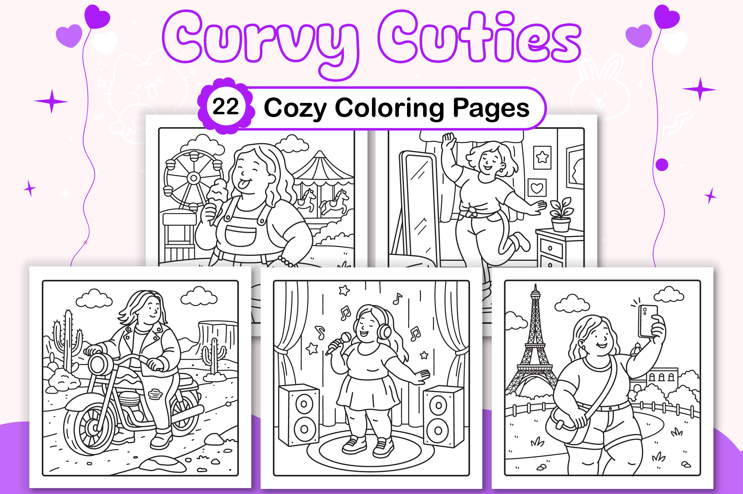 Curvy Cuties Cozy Coloring Pages