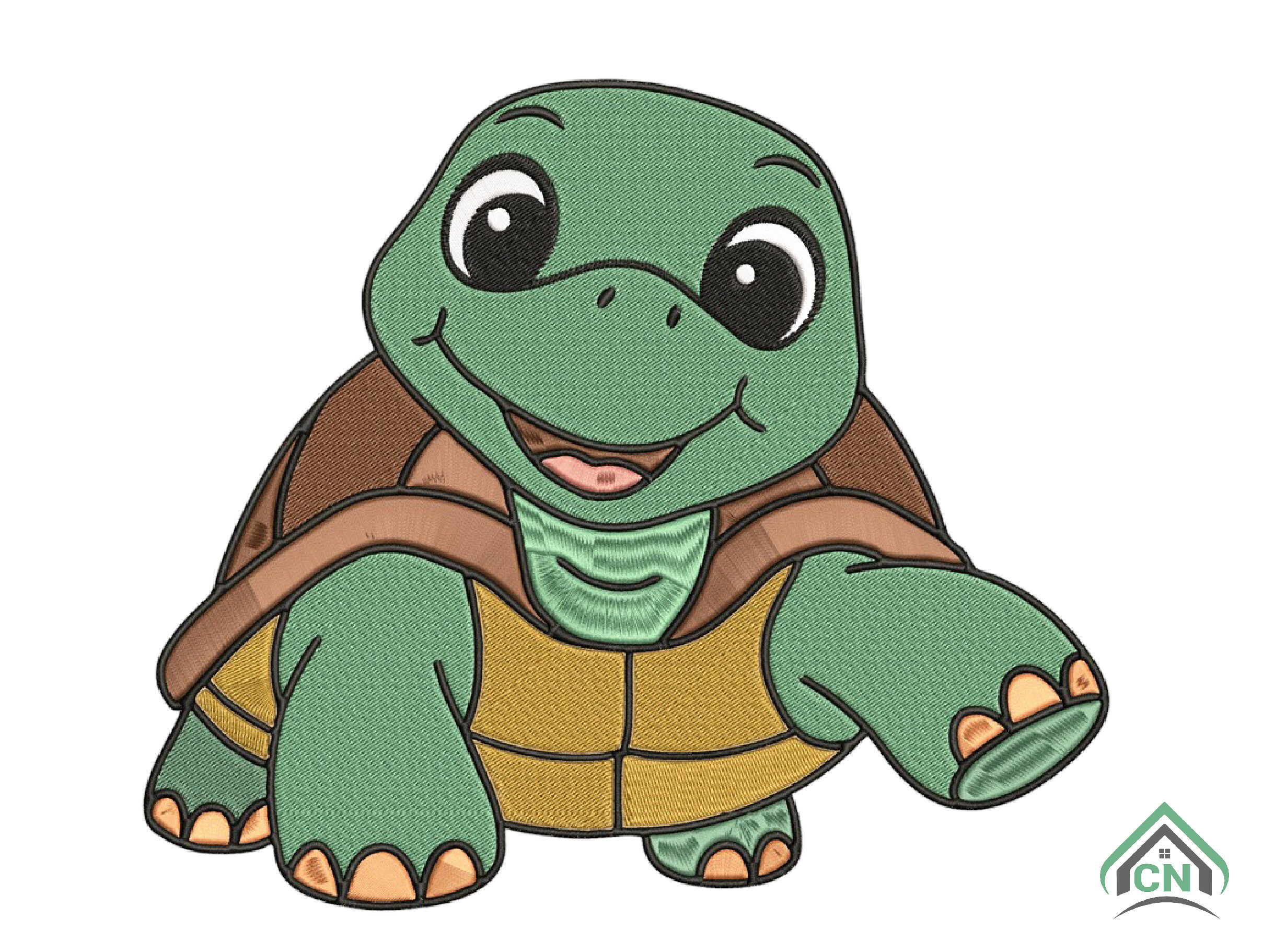Cute Turtle Embroidery Design