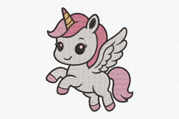 Cute Unicorn Embroidery Design
