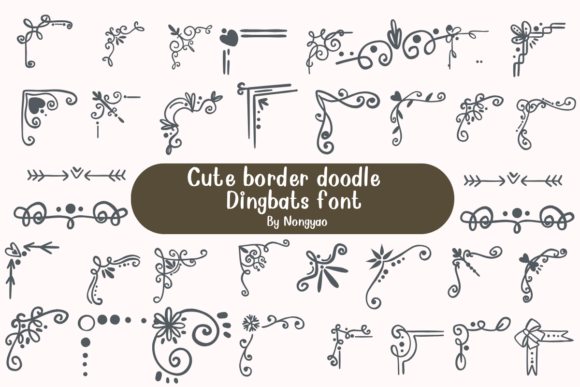 Preview of Cute Border Doodle dingbat font