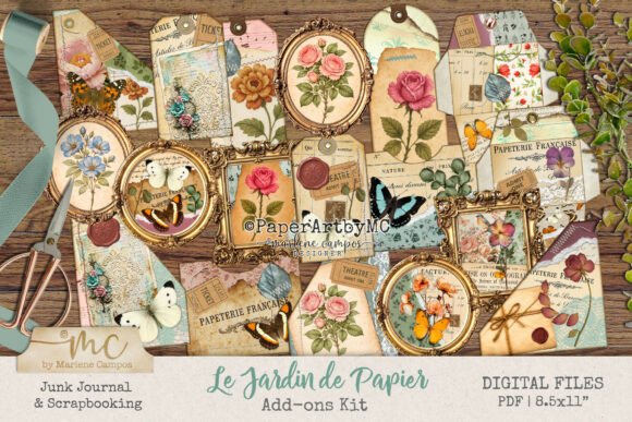 Ephemera Kit - Le Jardin De Papier Graphic Print Templates By paperart.bymc