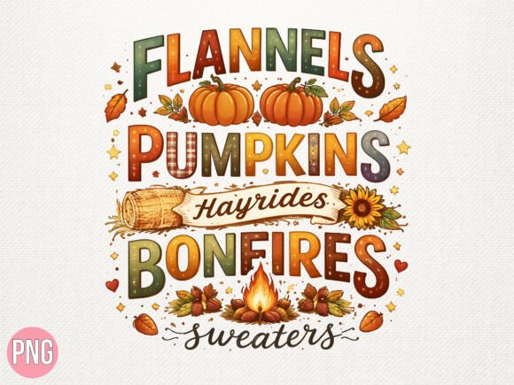 Flannels Pumpkins Hayrides Fall PNG