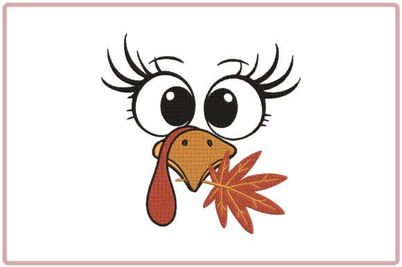 Funny Turkey Face Embroidery Design