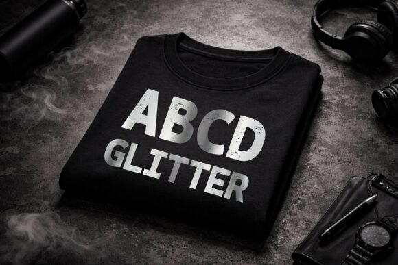 Glitter Steel Font PNG with transparent background - Preview 2