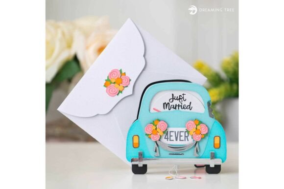 Just Married Reveal Card SVG