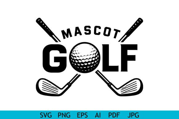 Mascot Golf SVG Crossed Clubs Ball Graphic Crafts By Silhouette Station