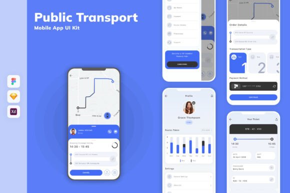Public Transport Mobile App UI Kit
