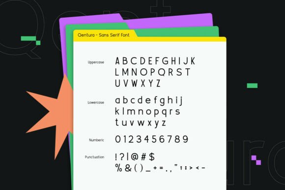 Qentura Font PNG with transparent background - Preview 1