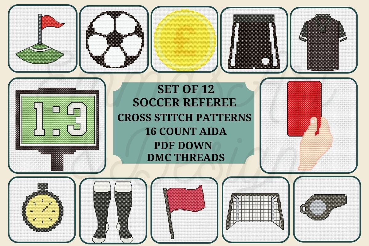 Soccer Referee Cross Stitch Patterns