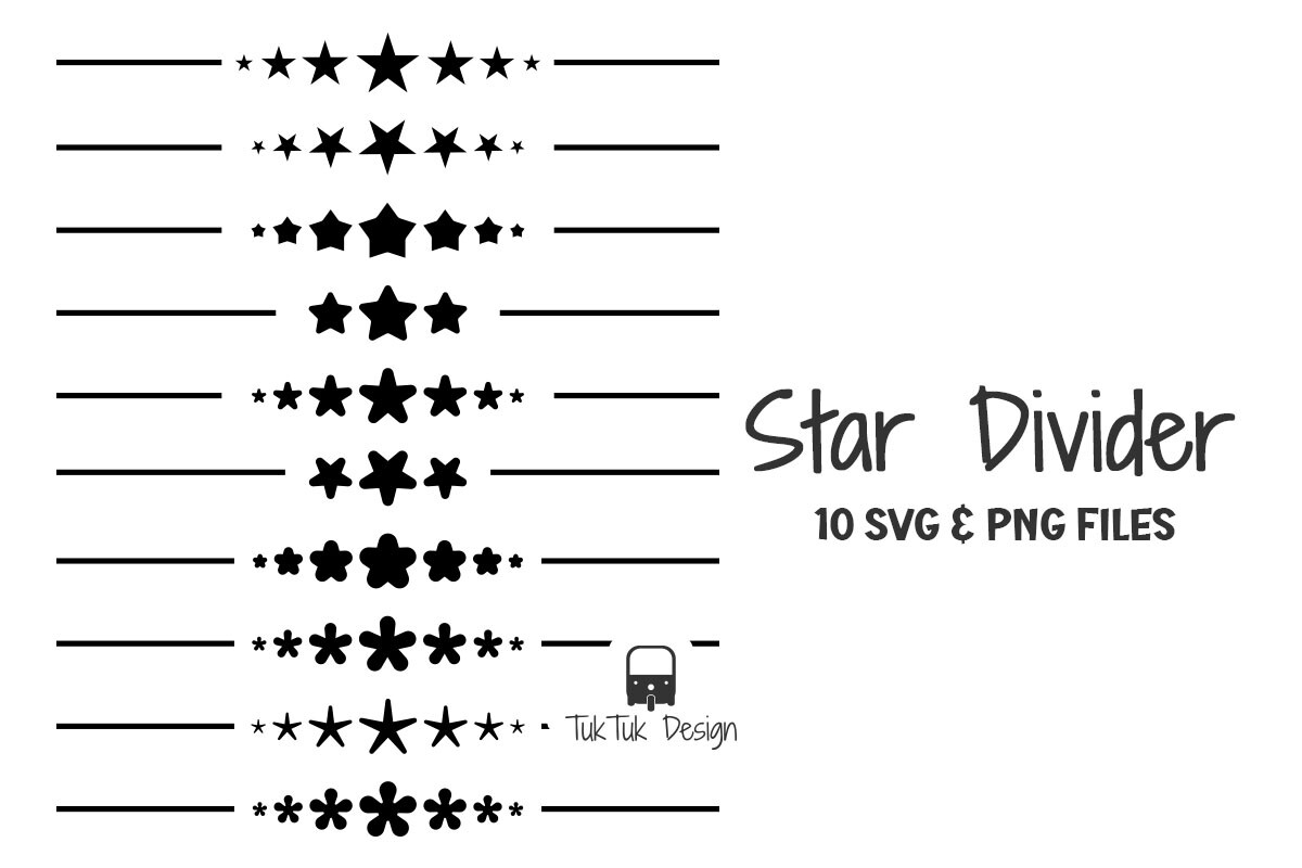 Star Cluster Rule Divider Set, SVG PNG