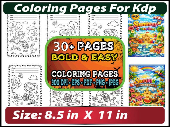 Summer Coloring Pages with Cover for Kid