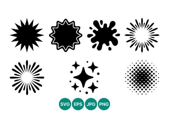 Vector Splat Shapes Black and White