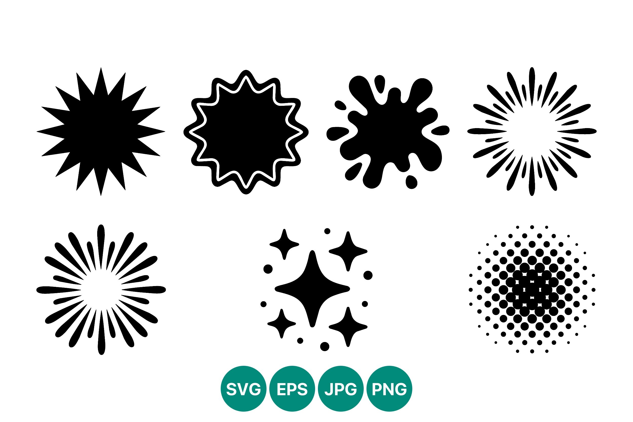 Vector Splat Shapes Black and White