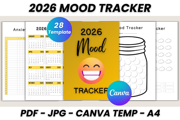 2026 Mood Tracker Canva Template
