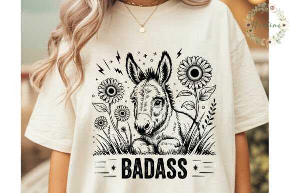 Badass Donkey Sunflower PNG Clipart Graphic Illustrations By Nastine