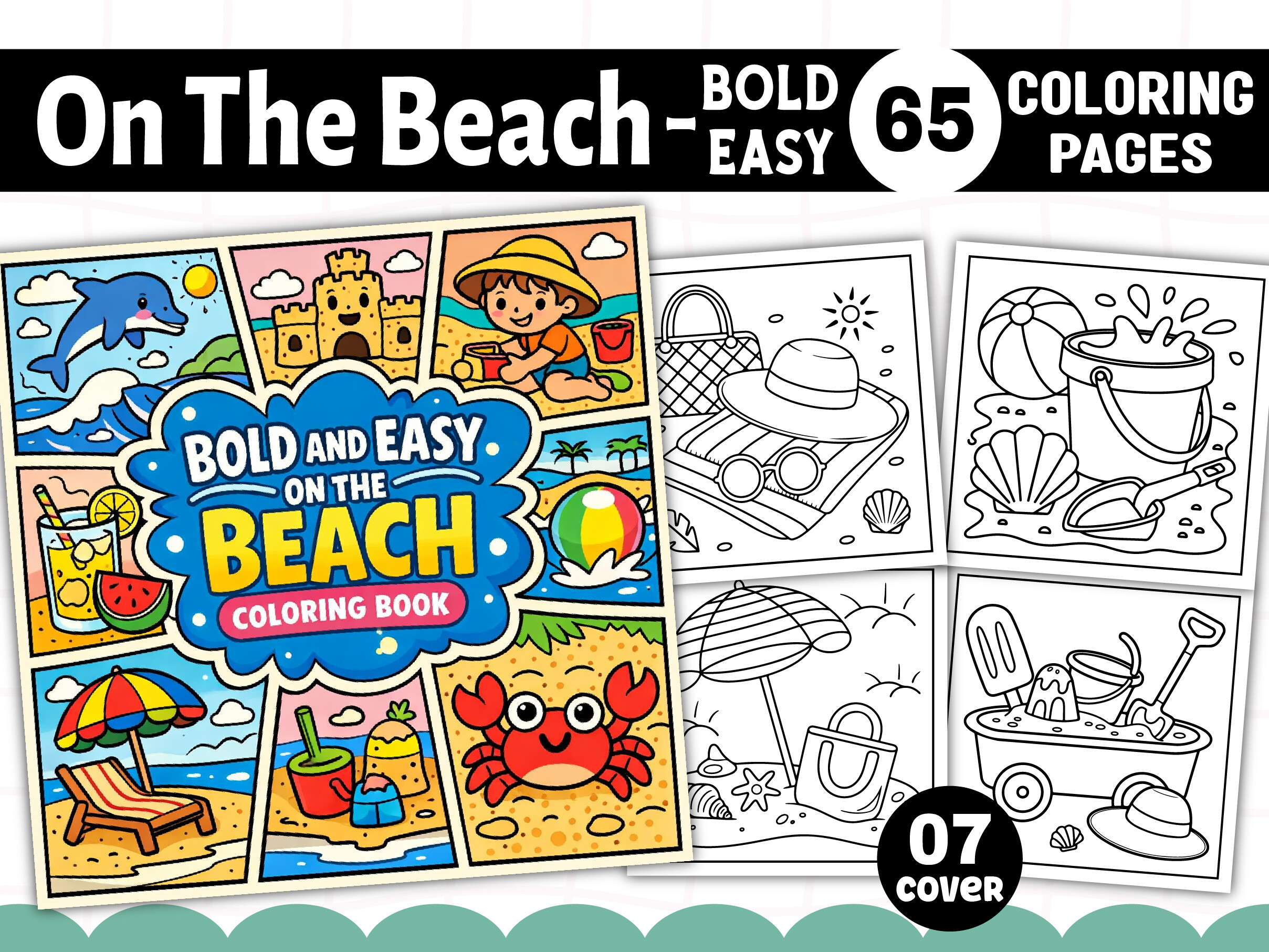 Bold Easy on the Beach Coloring Book