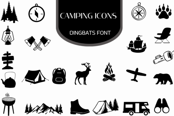 Preview of Camping Icons dingbat font