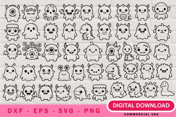 Chibi Monster SVG Bundle Cricut