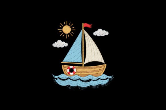 Classic Sunny Sailboat Scene