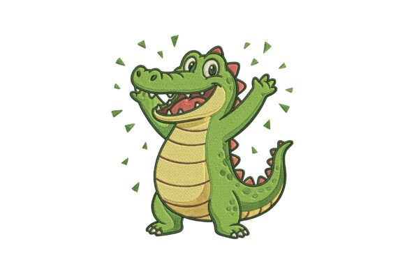 Cute Crocodile Embroidery Design
