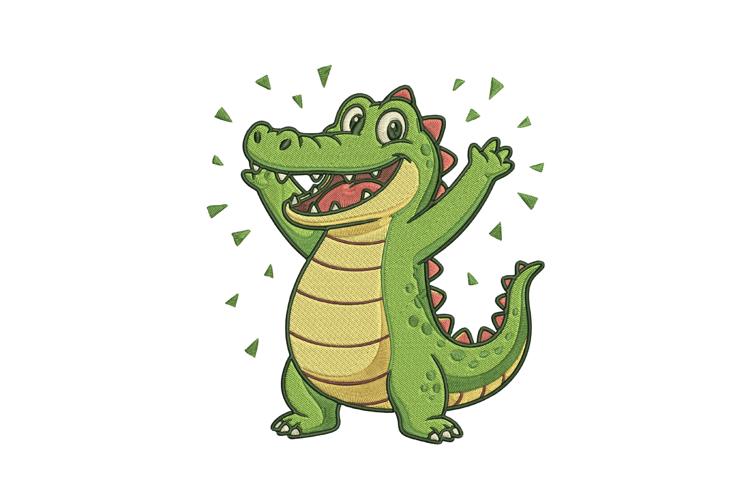Cute Crocodile Embroidery Design
