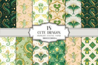 Cute Dragon Seamless Pattern Bundle Graphic by Vectornest12 · Creative ...
