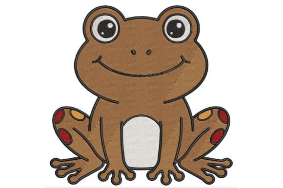 Cute Frog Embroidery Design