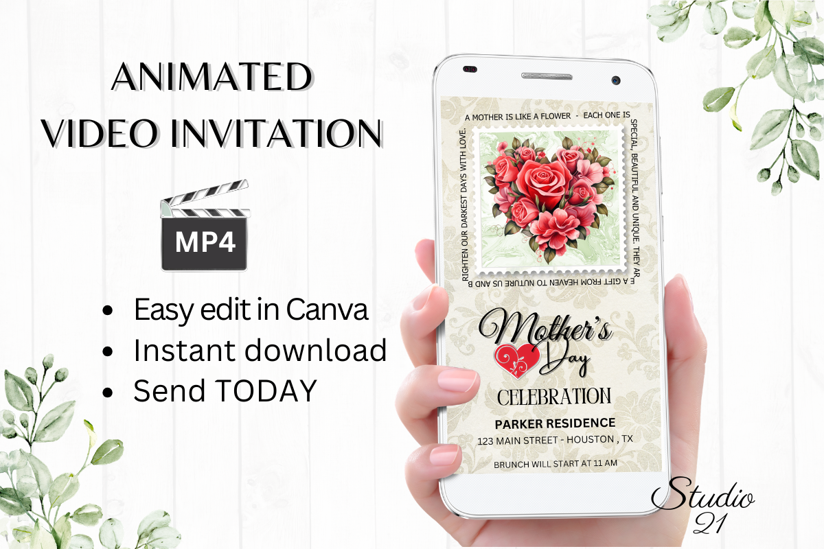 Digital Mother's Day Invitation Template