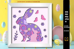 Easter Bunny 3D Paper Cut Shadow Box · Creative Fabrica