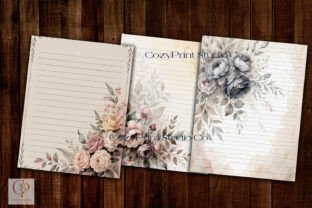 Floral Lined Vintage Junk Journal Pages Graphic by CozyPrint Studio Co ...