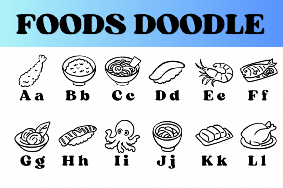 Foods Doodle Font - Preview 1