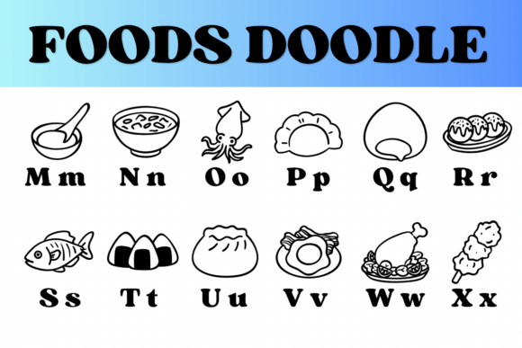 Foods Doodle Font - Preview 2