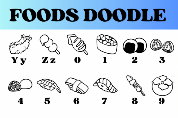 Foods Doodle Font - Preview 3