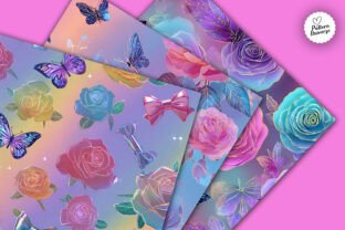 Girly Neon Rose Flowers Patterns Graphic by Pattern Universe · Creative ...