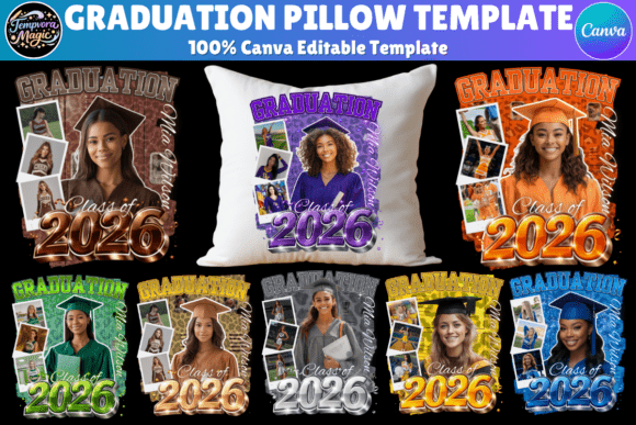 Graduation Design Tool 2 Graduation Canva Editable Pillowtemplate Designs & Graphics