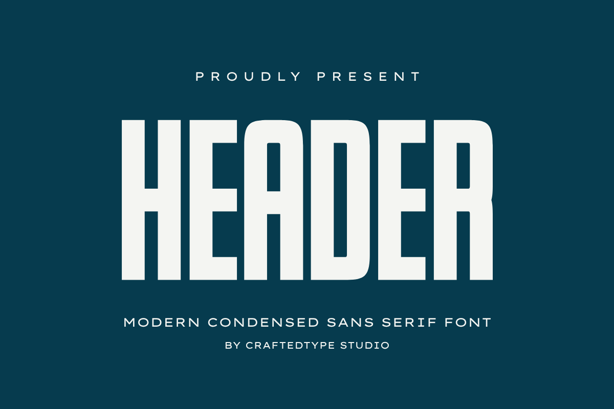 Header preview, condensed sans-serif