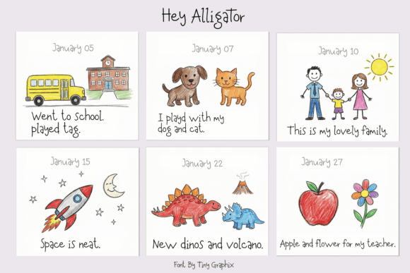 Hey Alligator Font PNG with transparent background - Preview 5