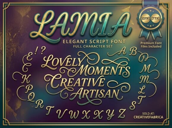 Lamia Font PNG with transparent background - Preview 1