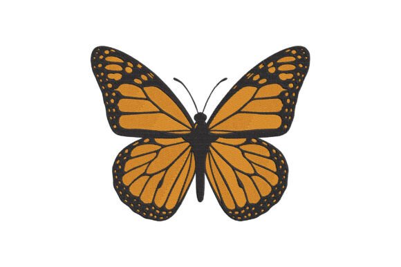 Monarch Butterfly Embroidery Design