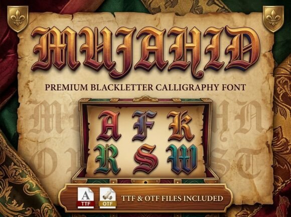 Mujahid Font PNG with transparent background - Preview 1