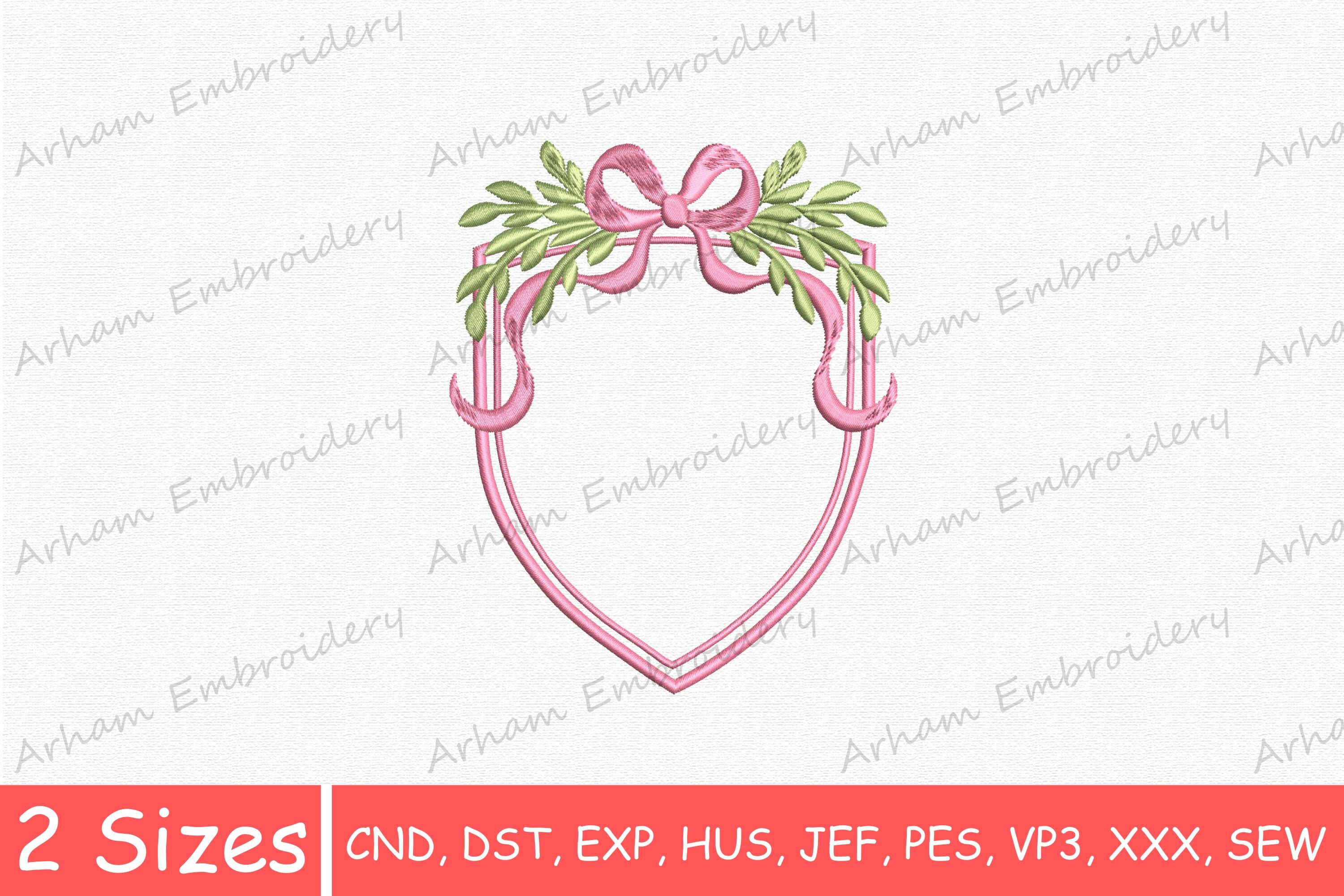 Pink Bow Floral Monogram Frame