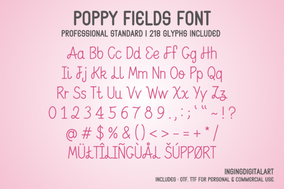 Poppy Fields Font PNG with transparent background - Preview 4