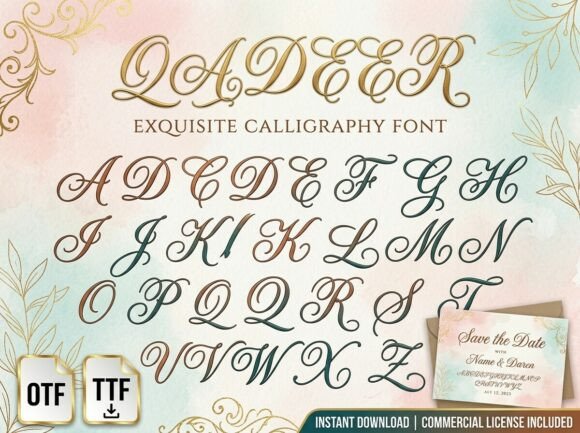 Qadeer Font PNG with transparent background - Preview 1
