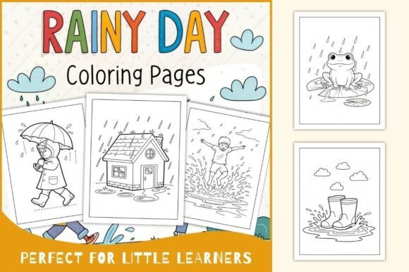 Rainy Day Coloring Pages for Kids