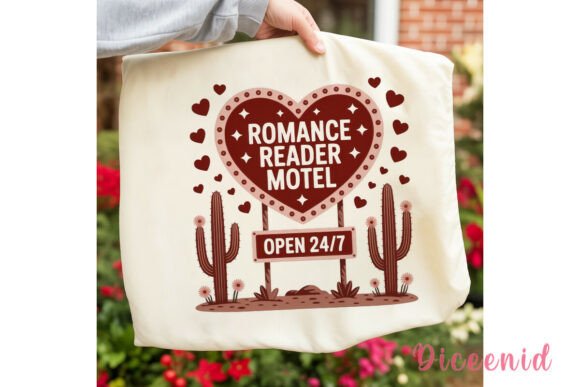 Romance Reader Motel Sublimation Design Grafik Druckbare Illustrationen Von Diceenid