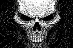 Skull Stipple Dark Art Background Graphic by The GFX · Creative Fabrica